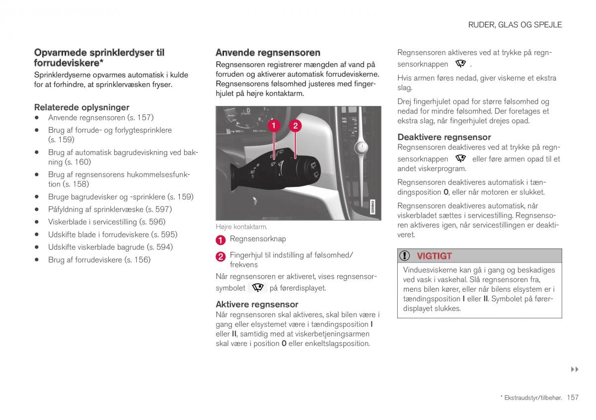 Volvo XC40 Bilens instruktionsbog / page 159