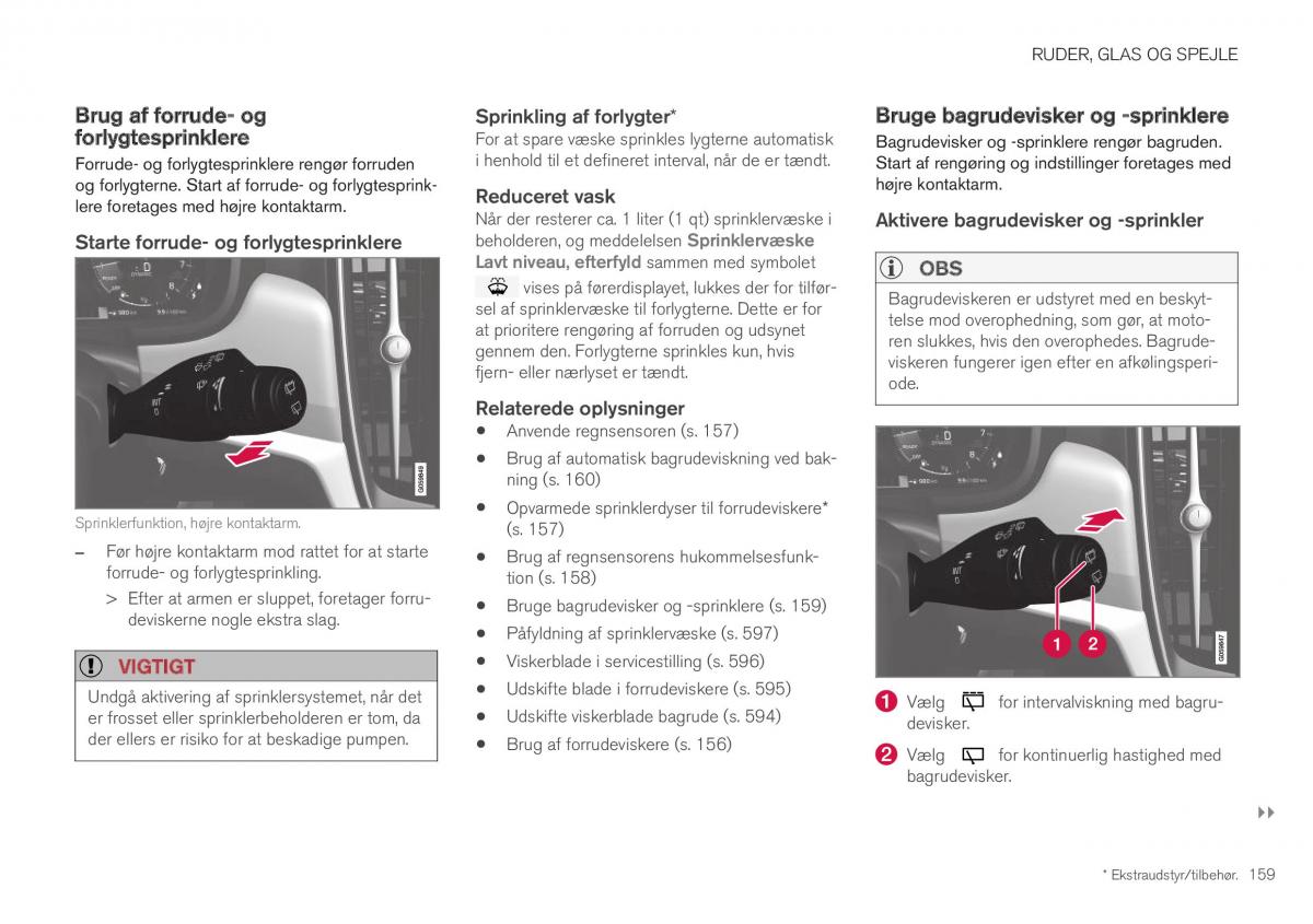 Volvo XC40 Bilens instruktionsbog / page 161