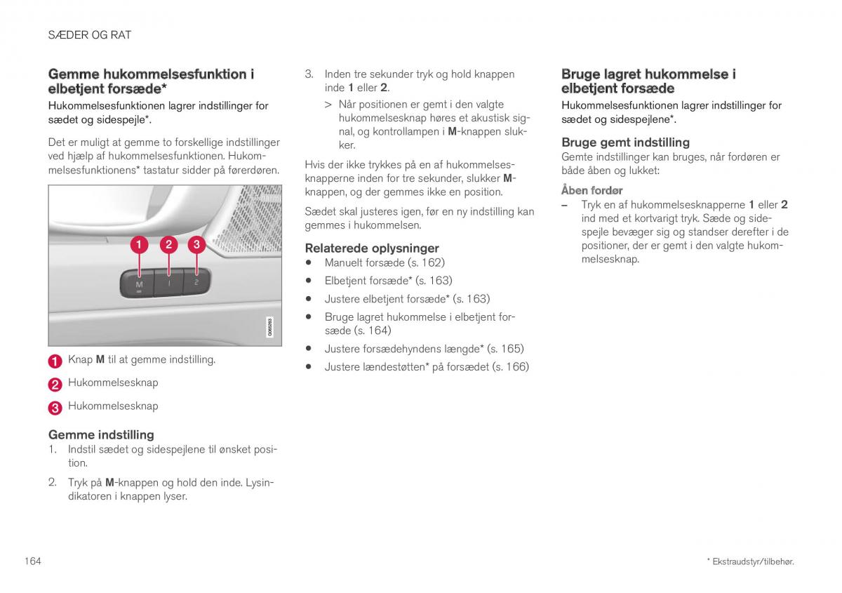 Volvo XC40 Bilens instruktionsbog / page 166