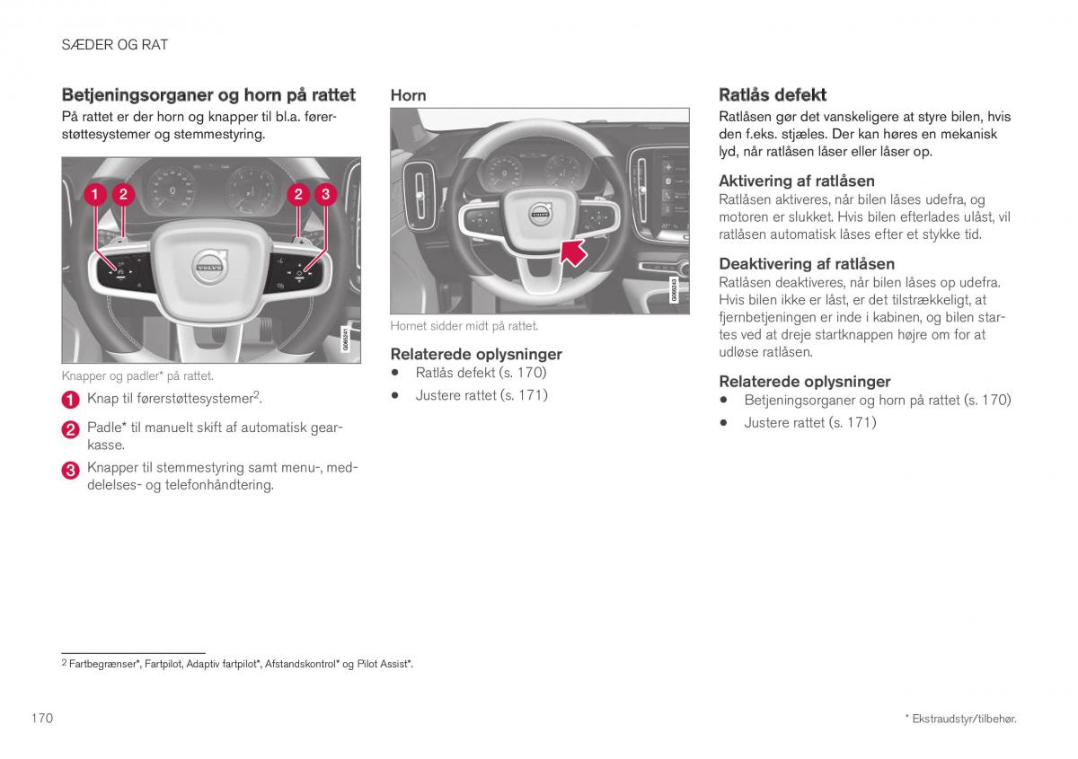 Volvo XC40 Bilens instruktionsbog / page 172