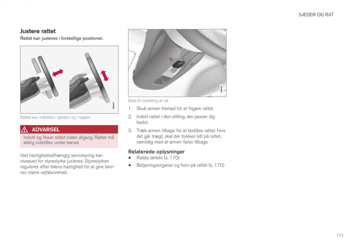 Volvo XC40 Bilens instruktionsbog / page 173