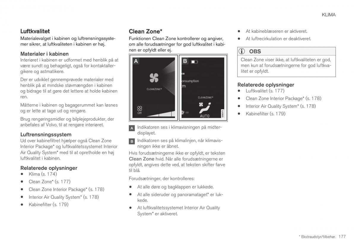 Volvo XC40 Bilens instruktionsbog / page 179