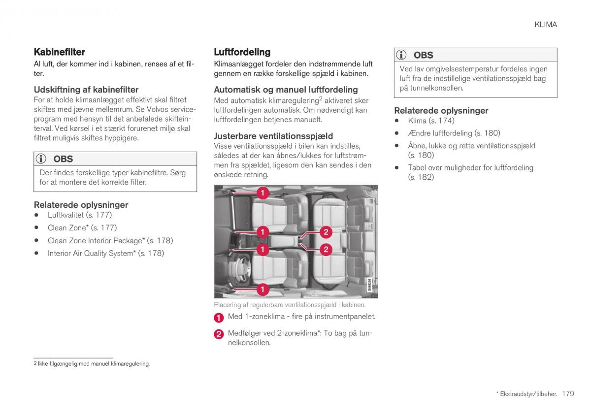 Volvo XC40 Bilens instruktionsbog / page 181