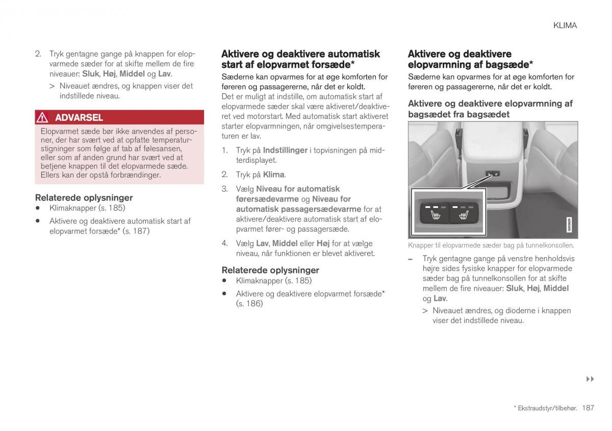 Volvo XC40 Bilens instruktionsbog / page 189