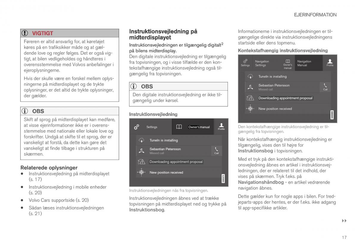 Volvo XC40 Bilens instruktionsbog / page 19