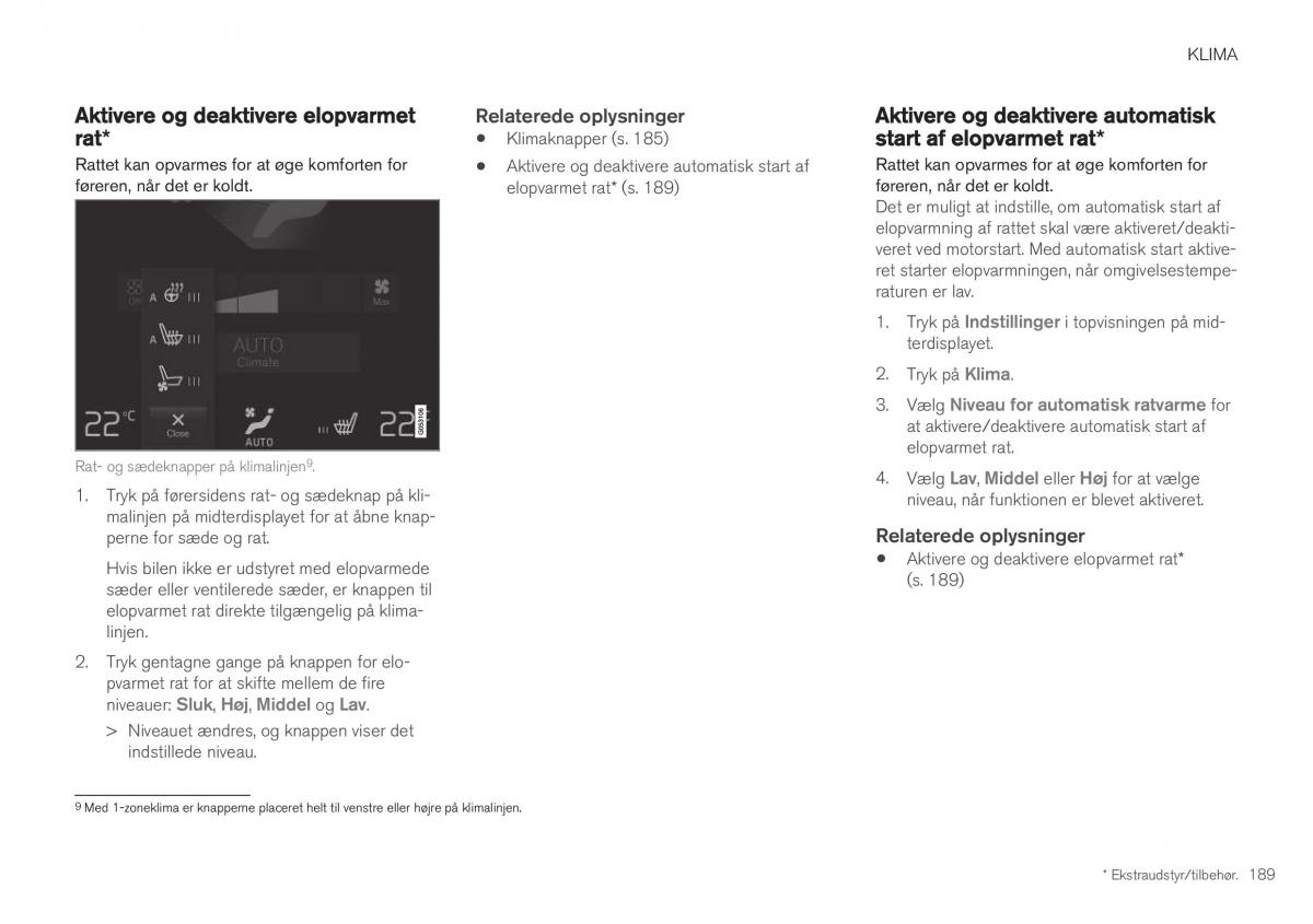 Volvo XC40 Bilens instruktionsbog / page 191