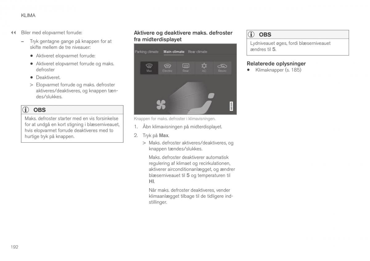 Volvo XC40 Bilens instruktionsbog / page 194