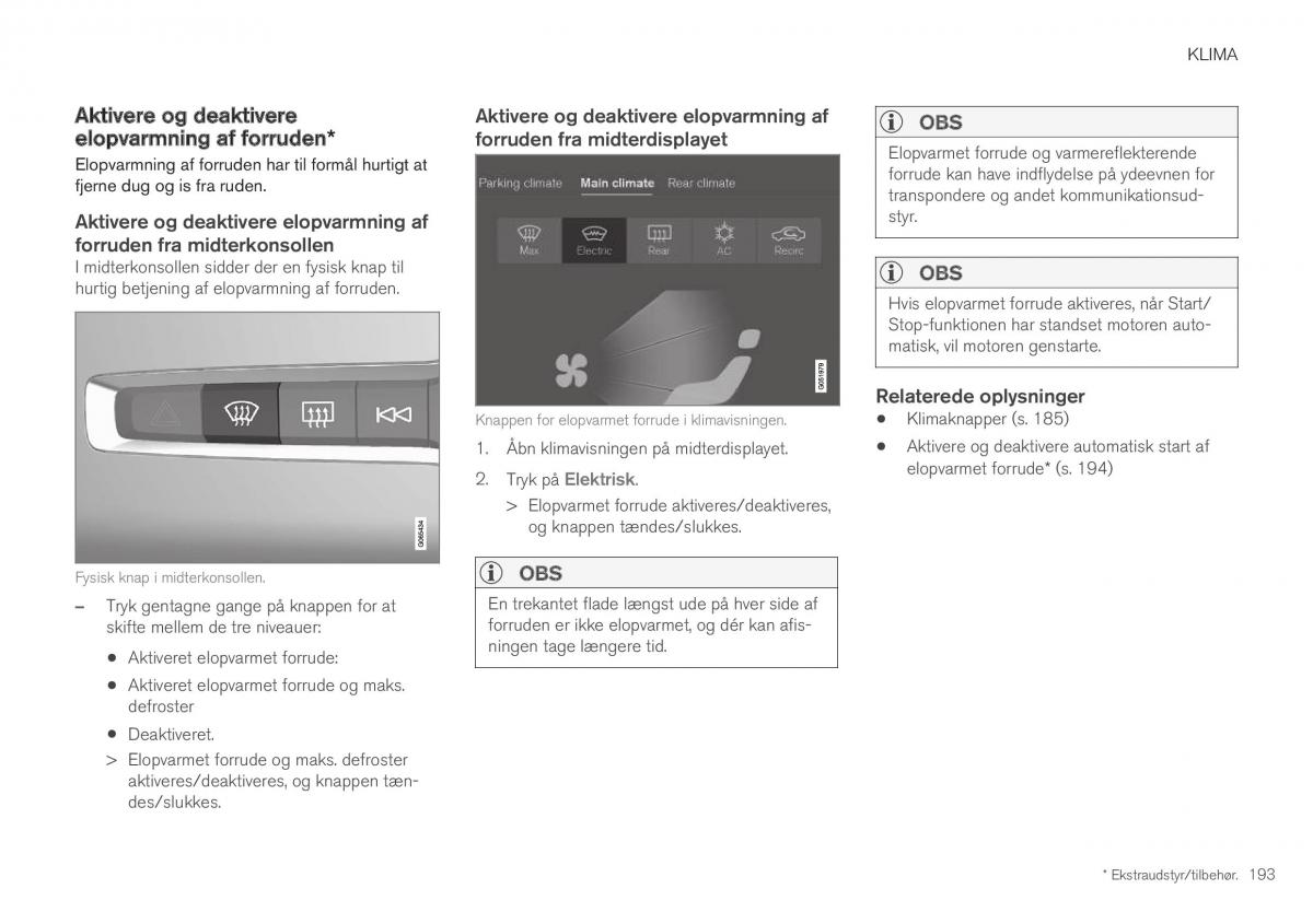 Volvo XC40 Bilens instruktionsbog / page 195