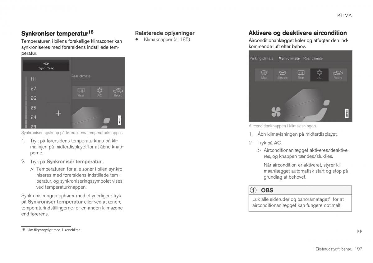 Volvo XC40 Bilens instruktionsbog / page 199