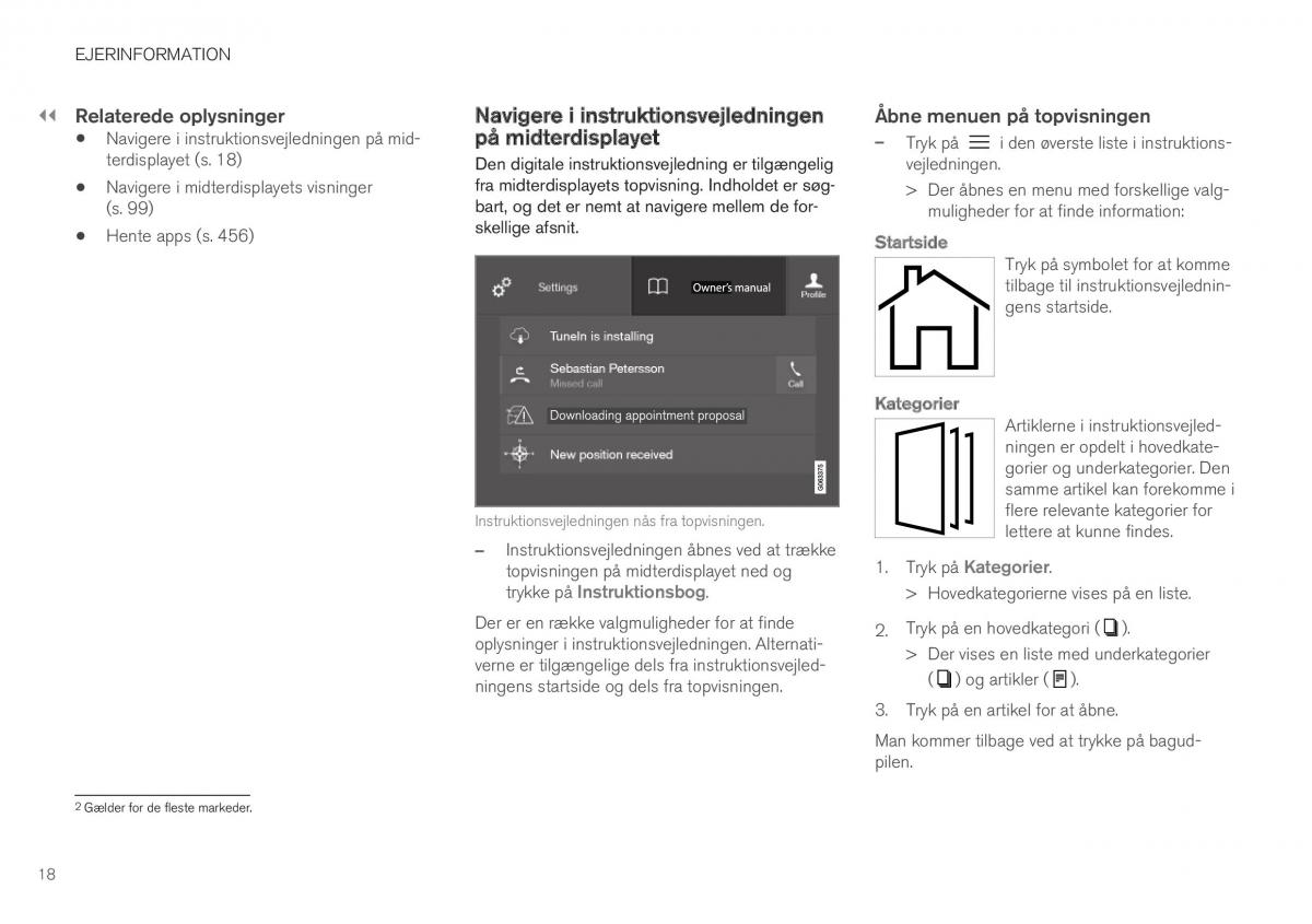 Volvo XC40 Bilens instruktionsbog / page 20