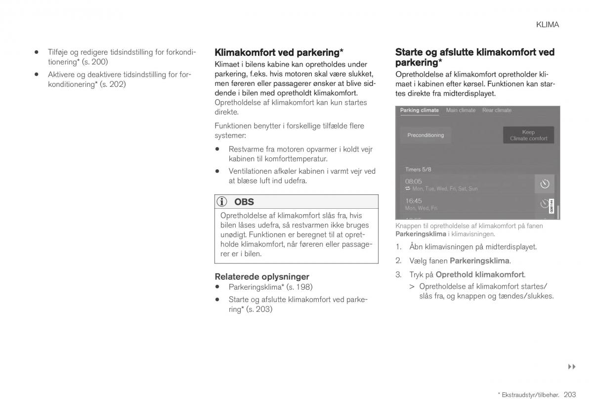 Volvo XC40 Bilens instruktionsbog / page 205