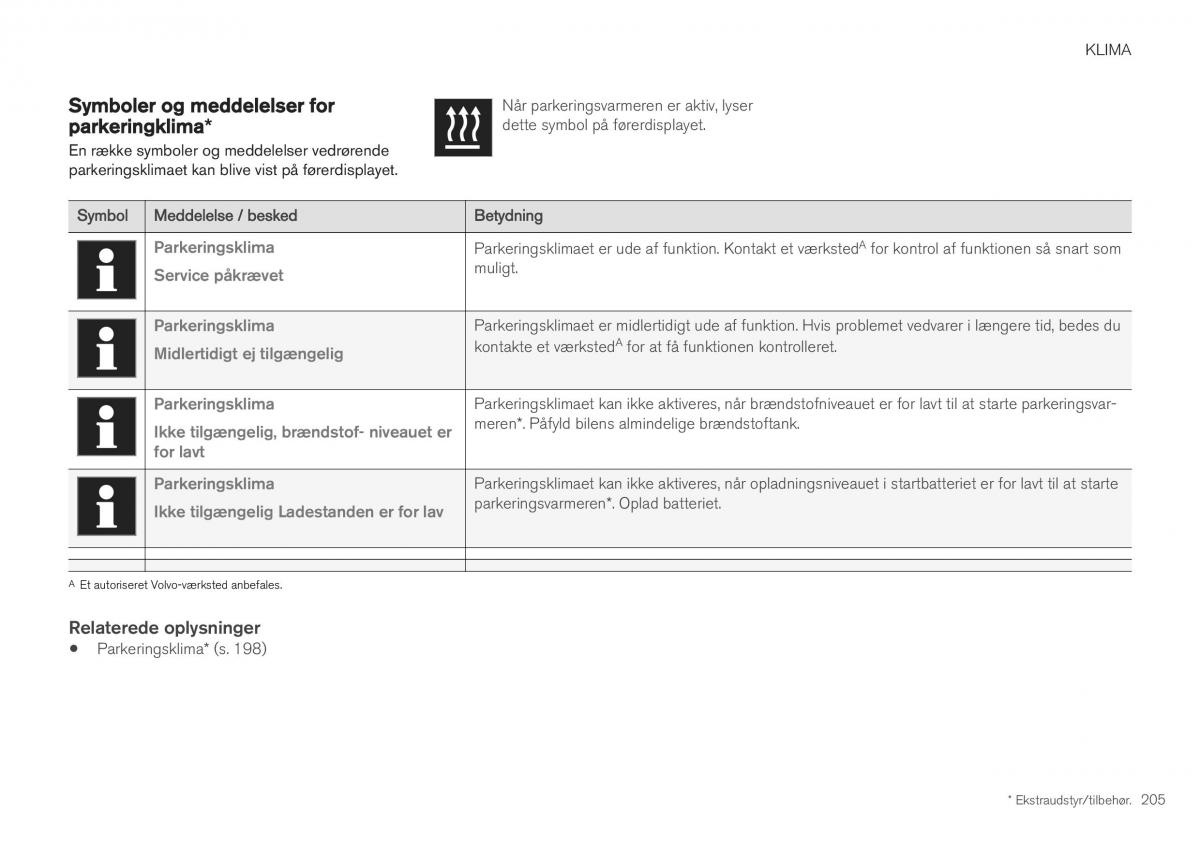 Volvo XC40 Bilens instruktionsbog / page 207