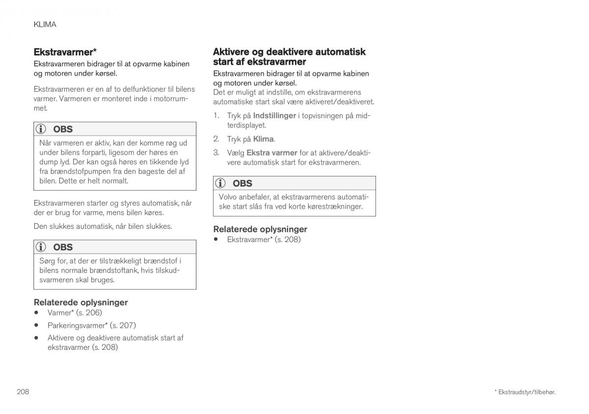 Volvo XC40 Bilens instruktionsbog / page 210