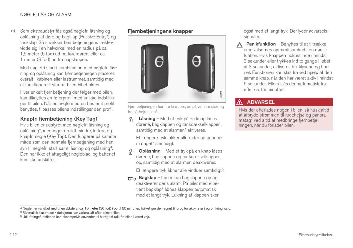 Volvo XC40 Bilens instruktionsbog / page 214