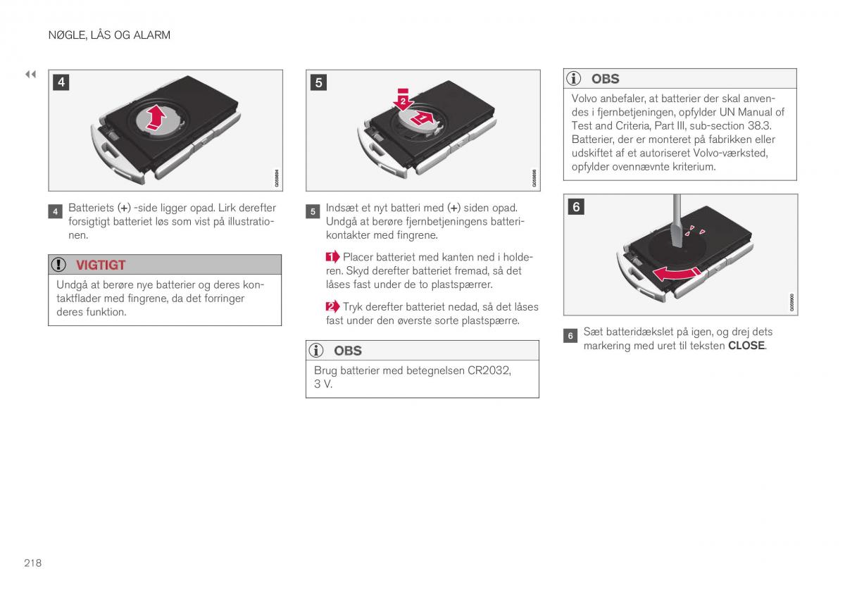 Volvo XC40 Bilens instruktionsbog / page 220