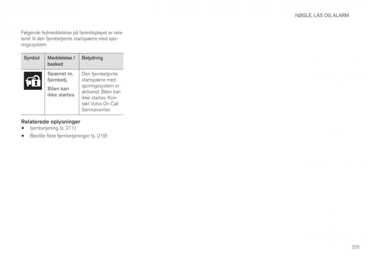 Volvo XC40 Bilens instruktionsbog / page 227