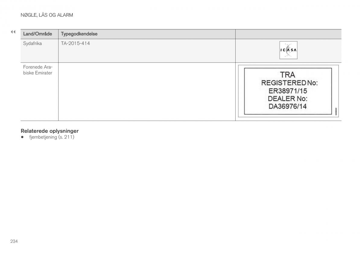 Volvo XC40 Bilens instruktionsbog / page 236