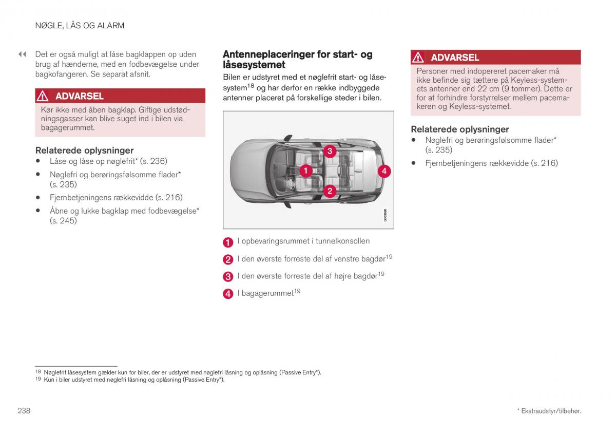 Volvo XC40 Bilens instruktionsbog / page 240