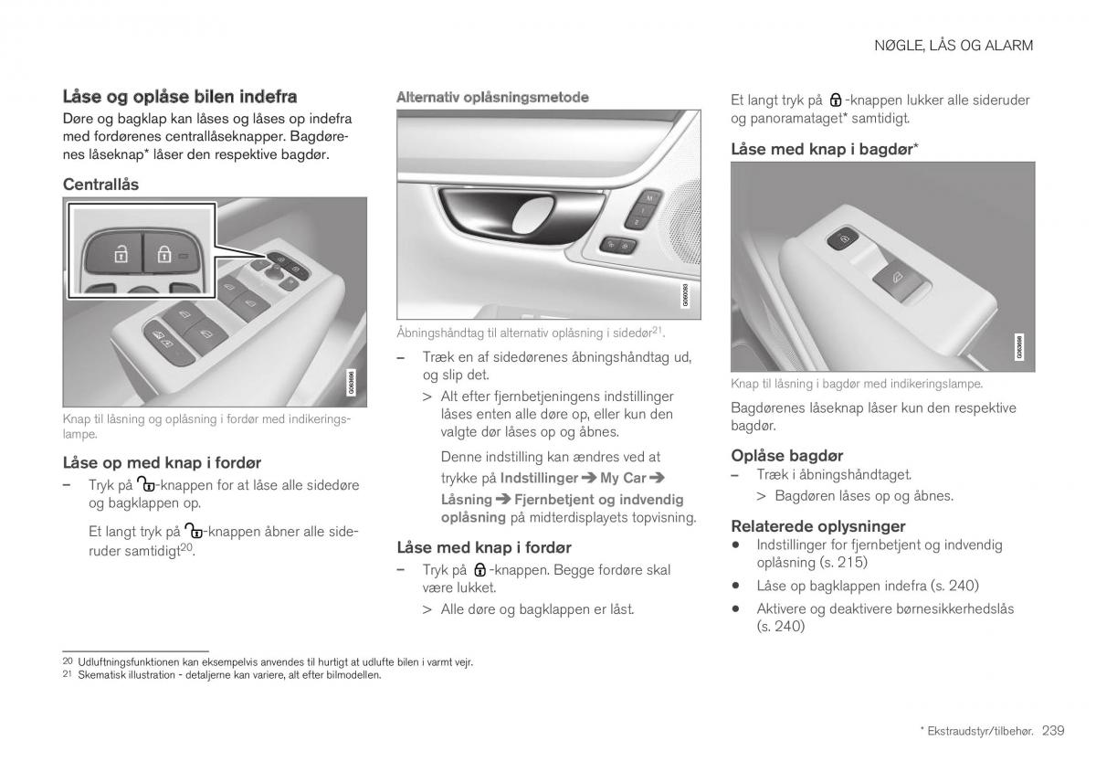 Volvo XC40 Bilens instruktionsbog / page 241