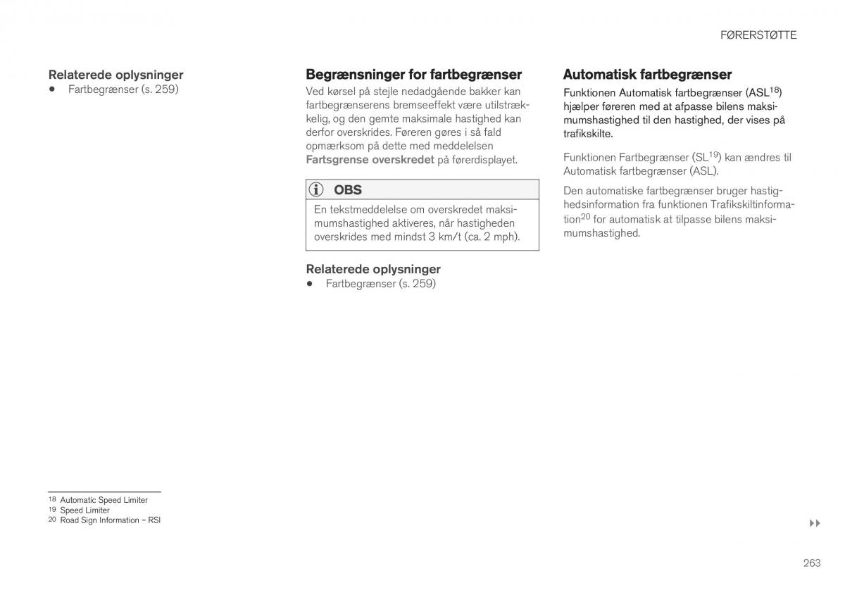 Volvo XC40 Bilens instruktionsbog / page 265