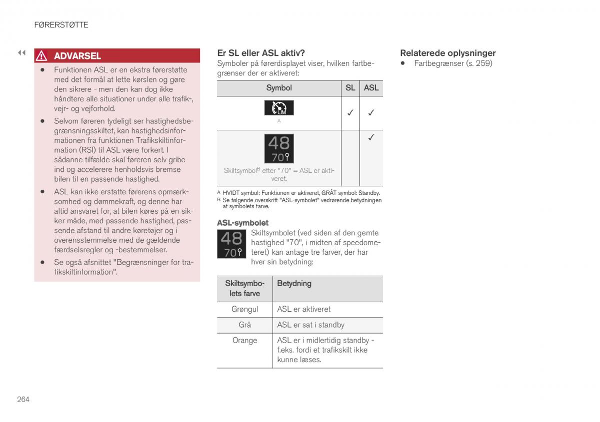 Volvo XC40 Bilens instruktionsbog / page 266