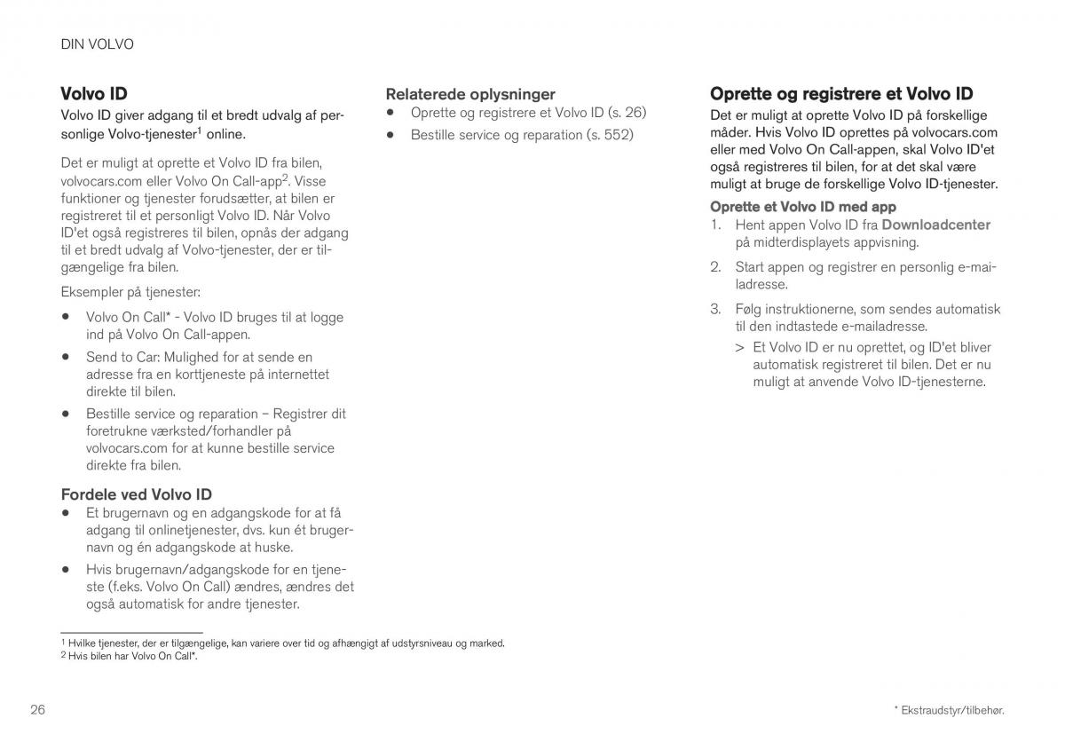 Volvo XC40 Bilens instruktionsbog / page 28