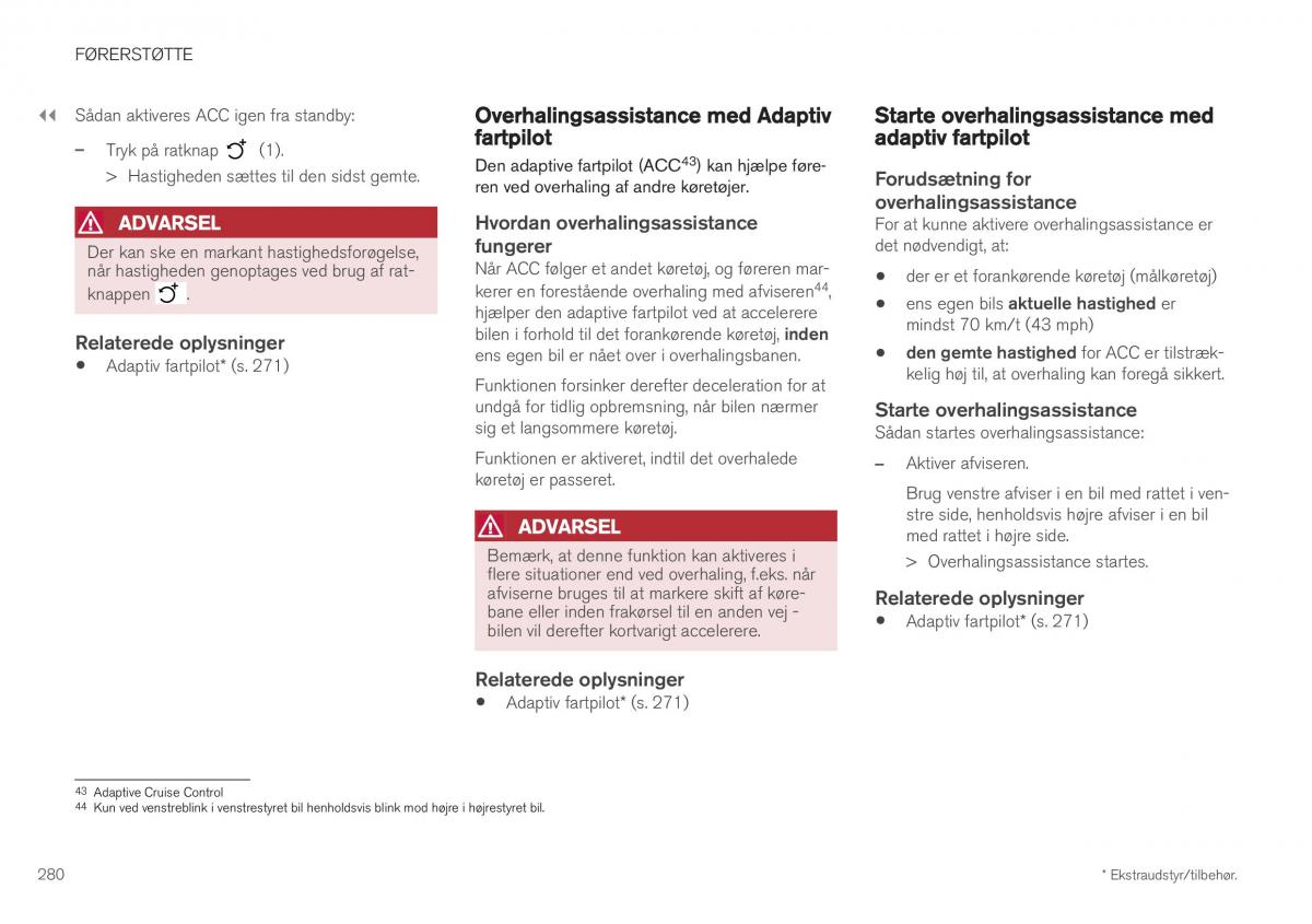 Volvo XC40 Bilens instruktionsbog / page 282