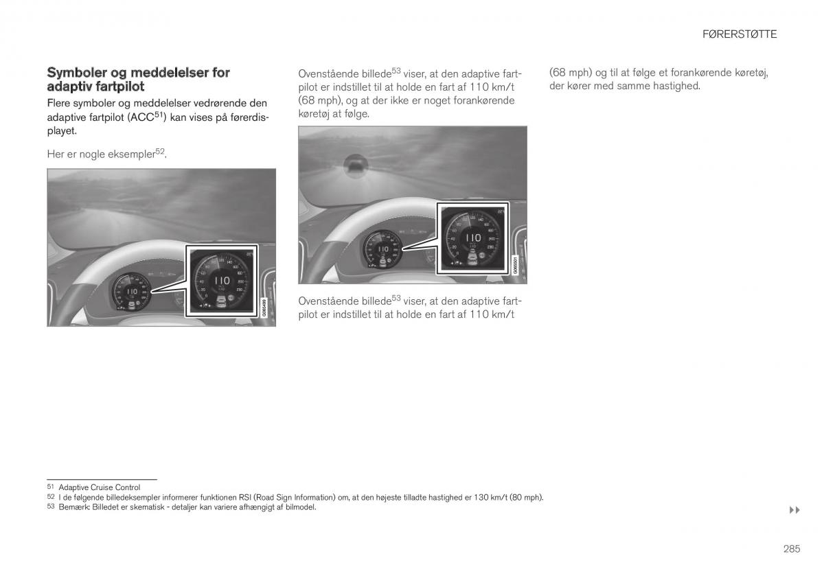 Volvo XC40 Bilens instruktionsbog / page 287