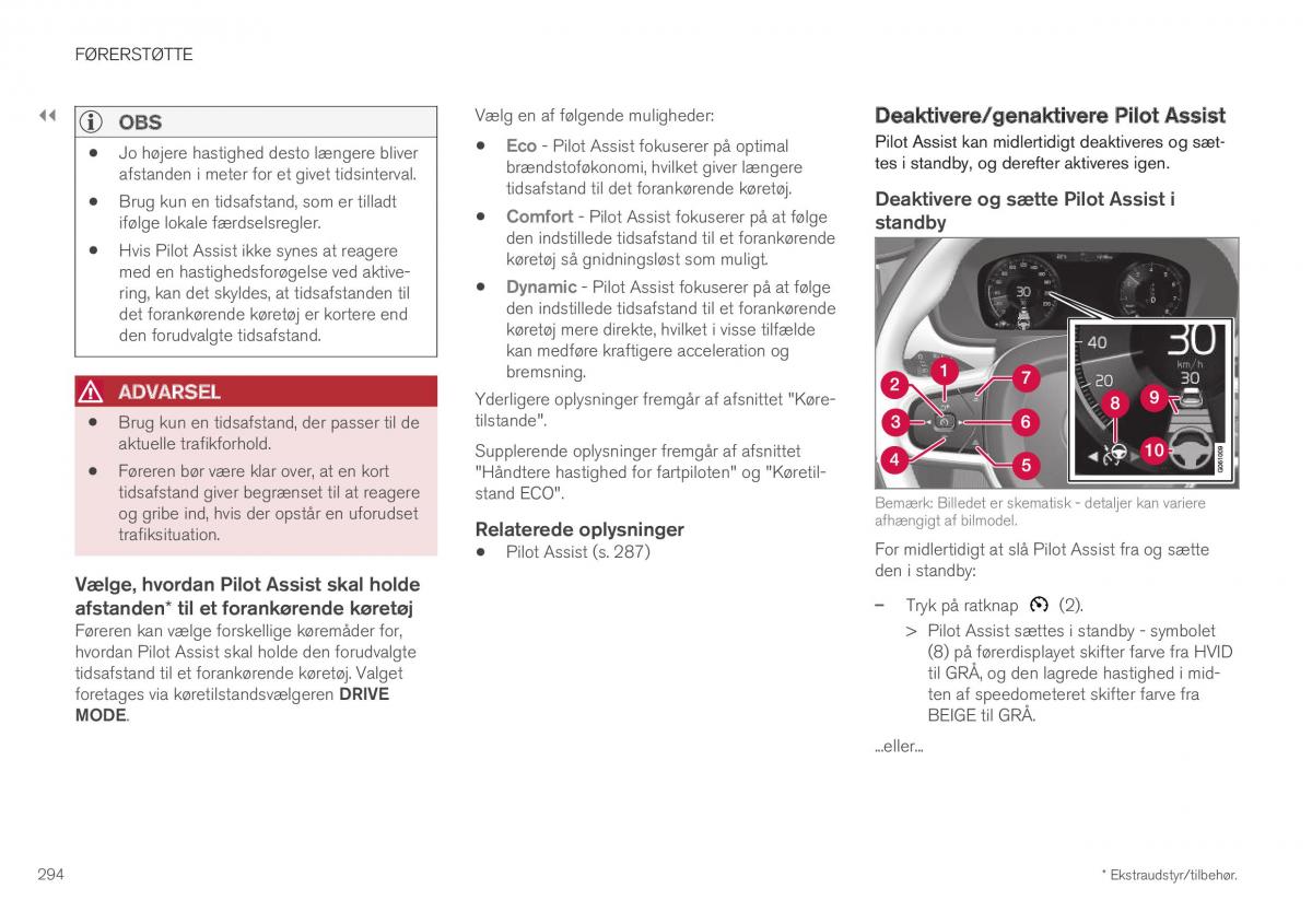 Volvo XC40 Bilens instruktionsbog / page 296