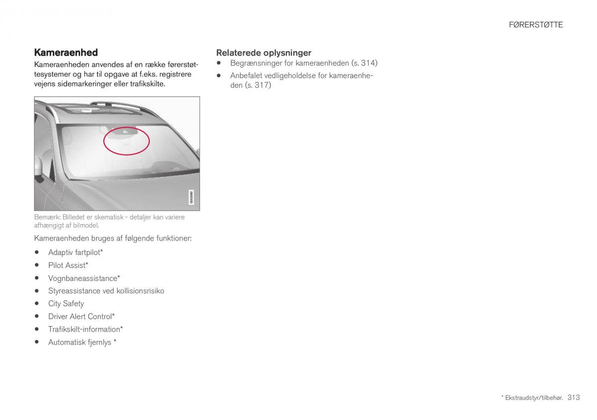 Volvo XC40 Bilens instruktionsbog / page 315