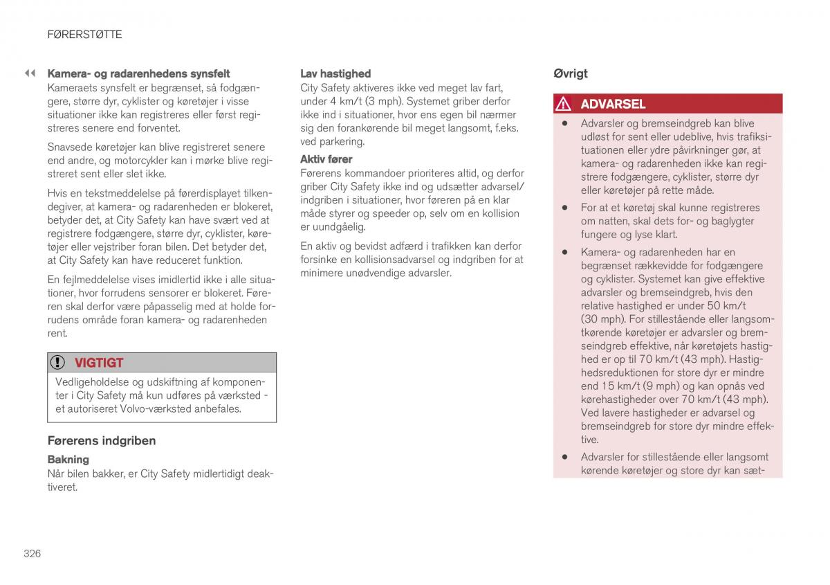 Volvo XC40 Bilens instruktionsbog / page 328