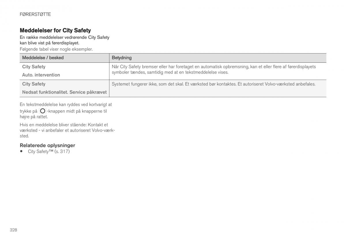 Volvo XC40 Bilens instruktionsbog / page 330