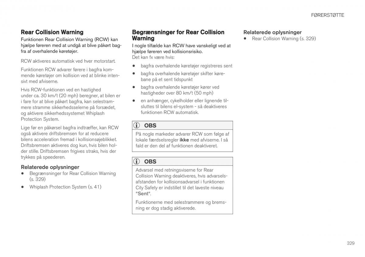 Volvo XC40 Bilens instruktionsbog / page 331