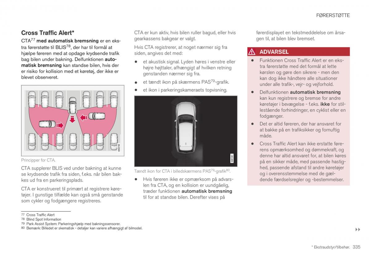 Volvo XC40 Bilens instruktionsbog / page 337