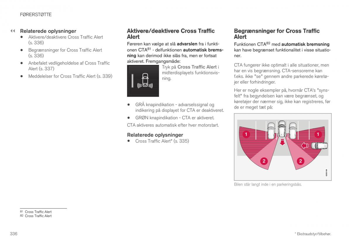 Volvo XC40 Bilens instruktionsbog / page 338