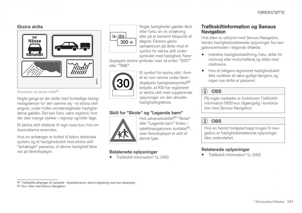 Volvo XC40 Bilens instruktionsbog / page 345