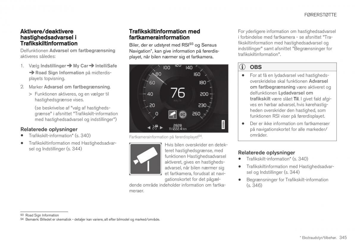 Volvo XC40 Bilens instruktionsbog / page 347