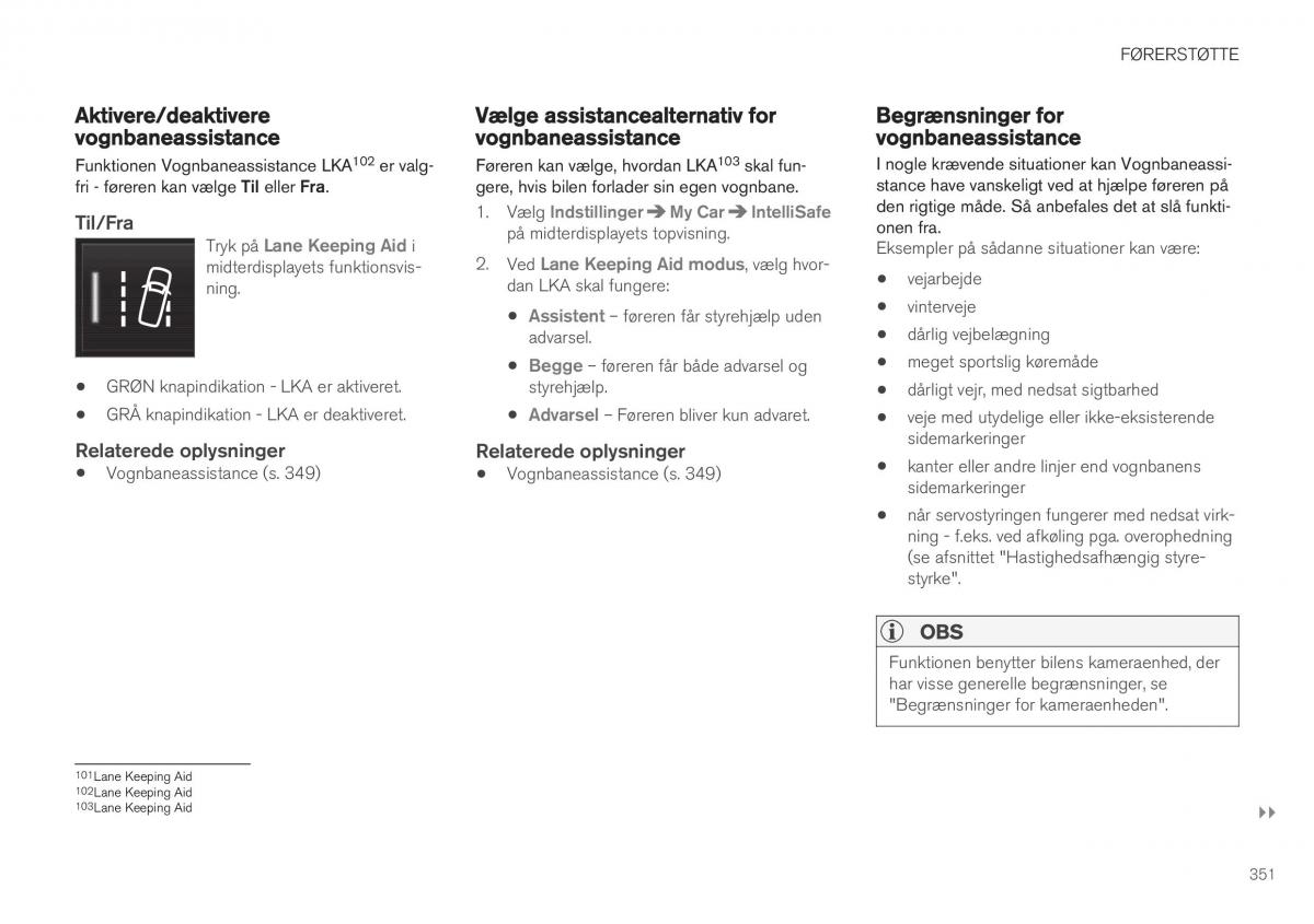 Volvo XC40 Bilens instruktionsbog / page 353