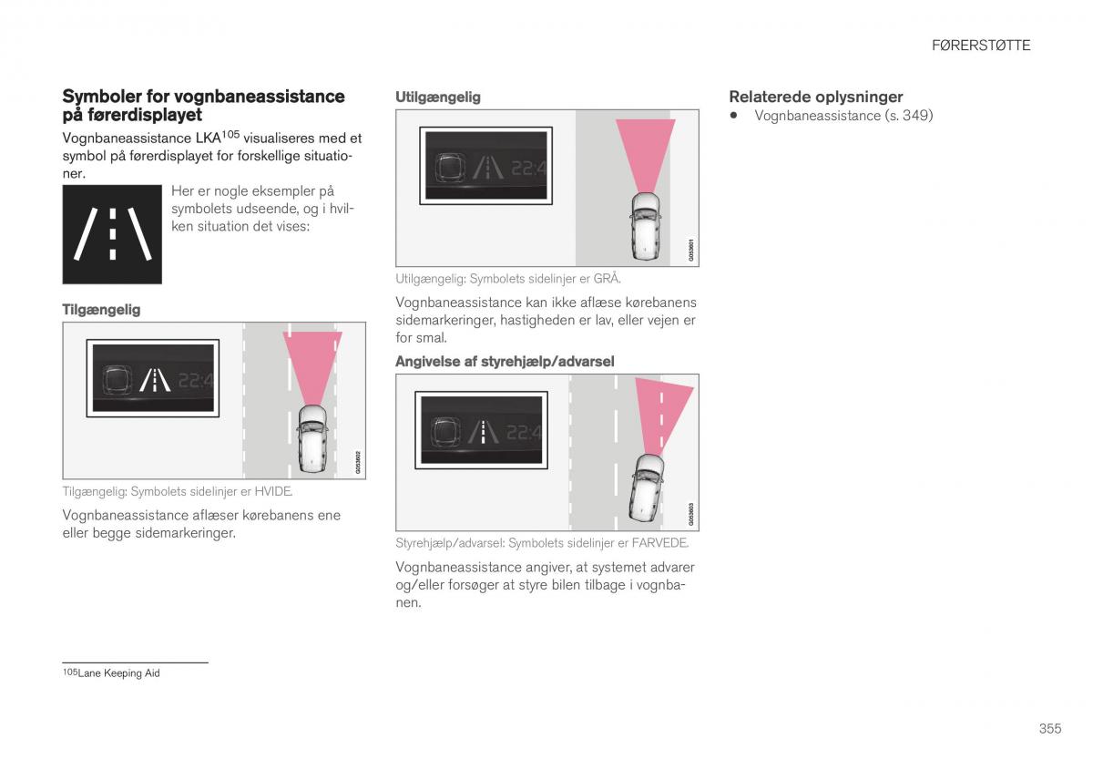 Volvo XC40 Bilens instruktionsbog / page 357