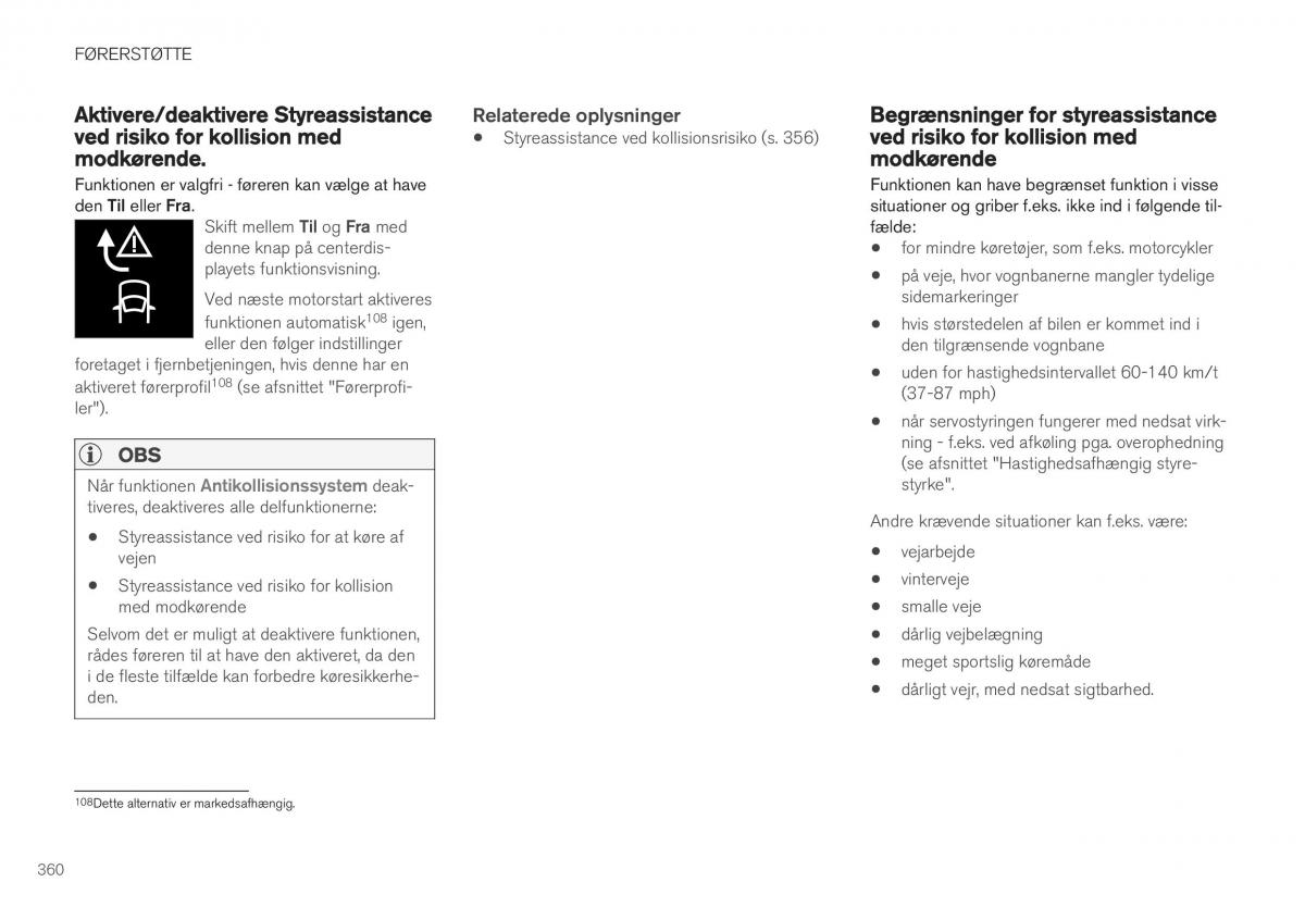 Volvo XC40 Bilens instruktionsbog / page 362