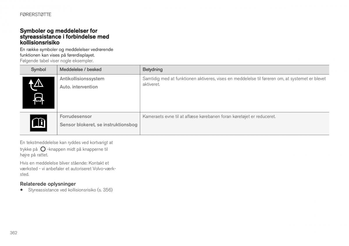 Volvo XC40 Bilens instruktionsbog / page 364