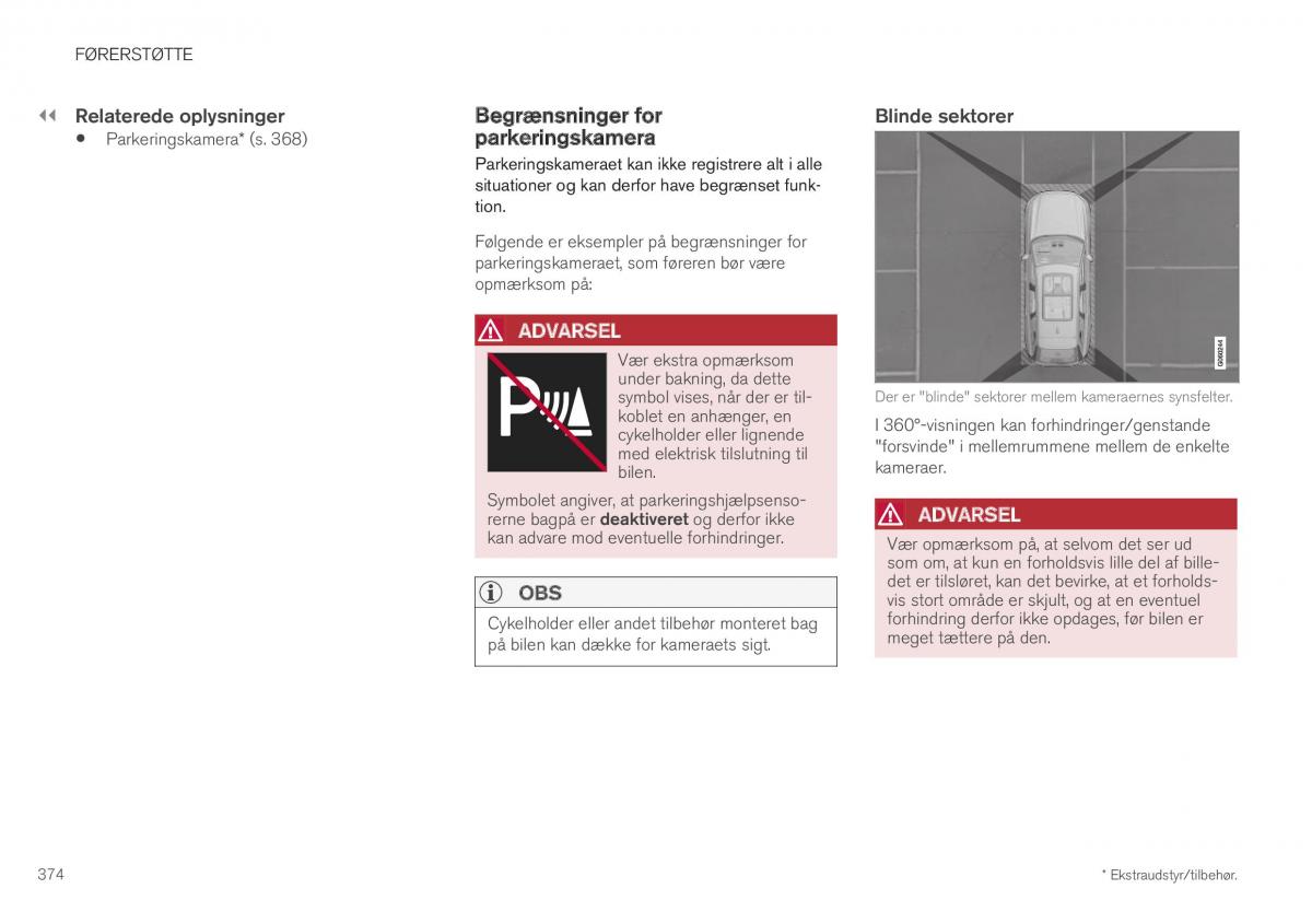 Volvo XC40 Bilens instruktionsbog / page 376