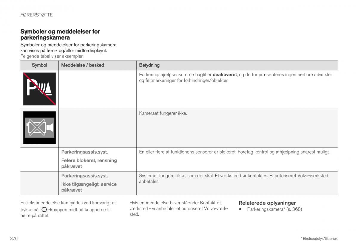 Volvo XC40 Bilens instruktionsbog / page 378