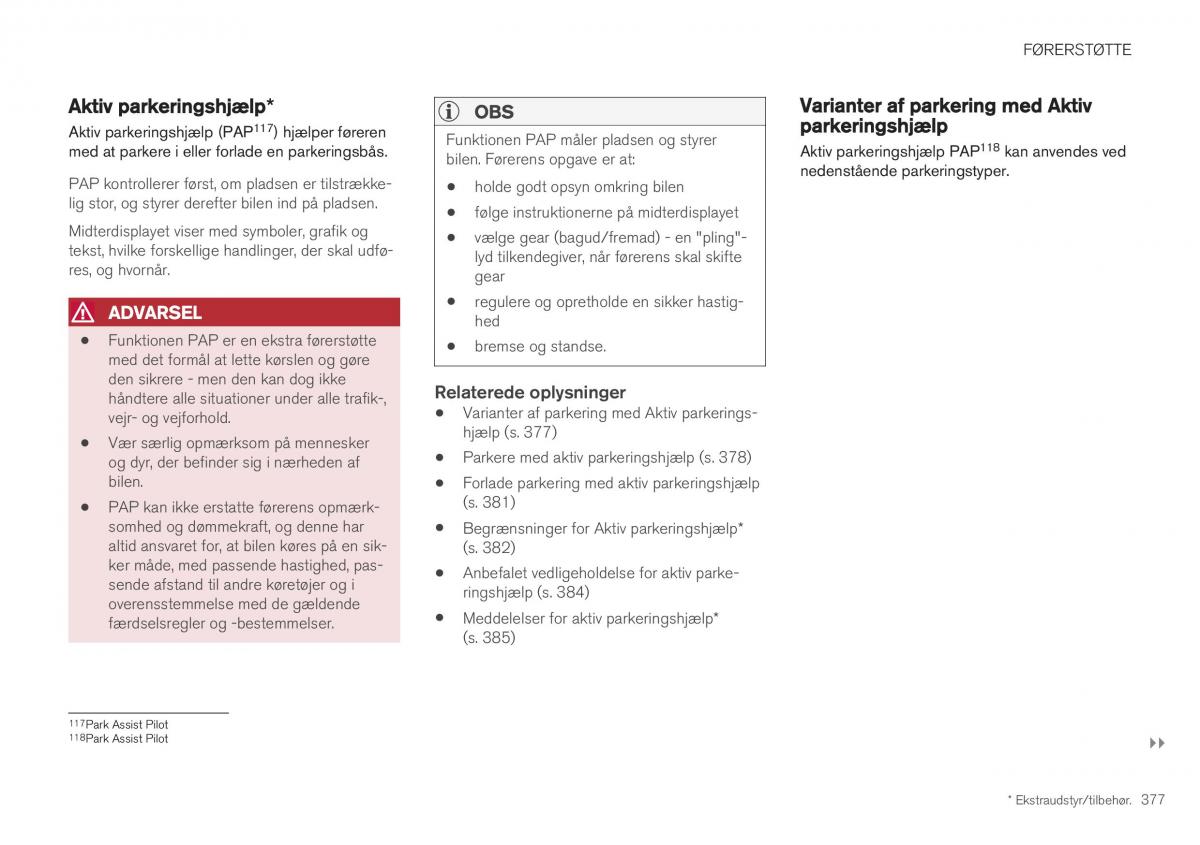 Volvo XC40 Bilens instruktionsbog / page 379