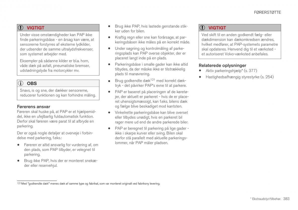 Volvo XC40 Bilens instruktionsbog / page 385