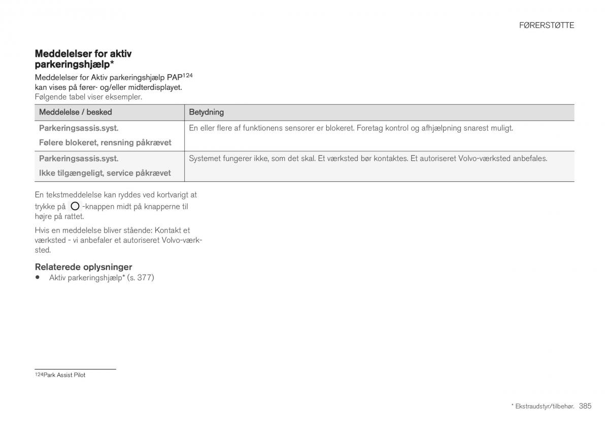 Volvo XC40 Bilens instruktionsbog / page 387