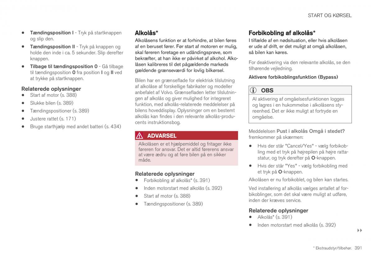 Volvo XC40 Bilens instruktionsbog / page 393