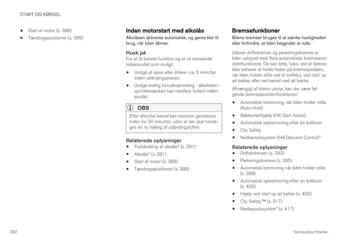 Volvo XC40 Bilens instruktionsbog / page 394