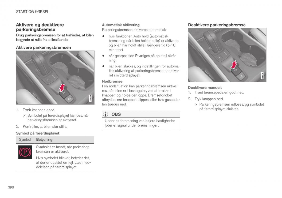 Volvo XC40 Bilens instruktionsbog / page 398