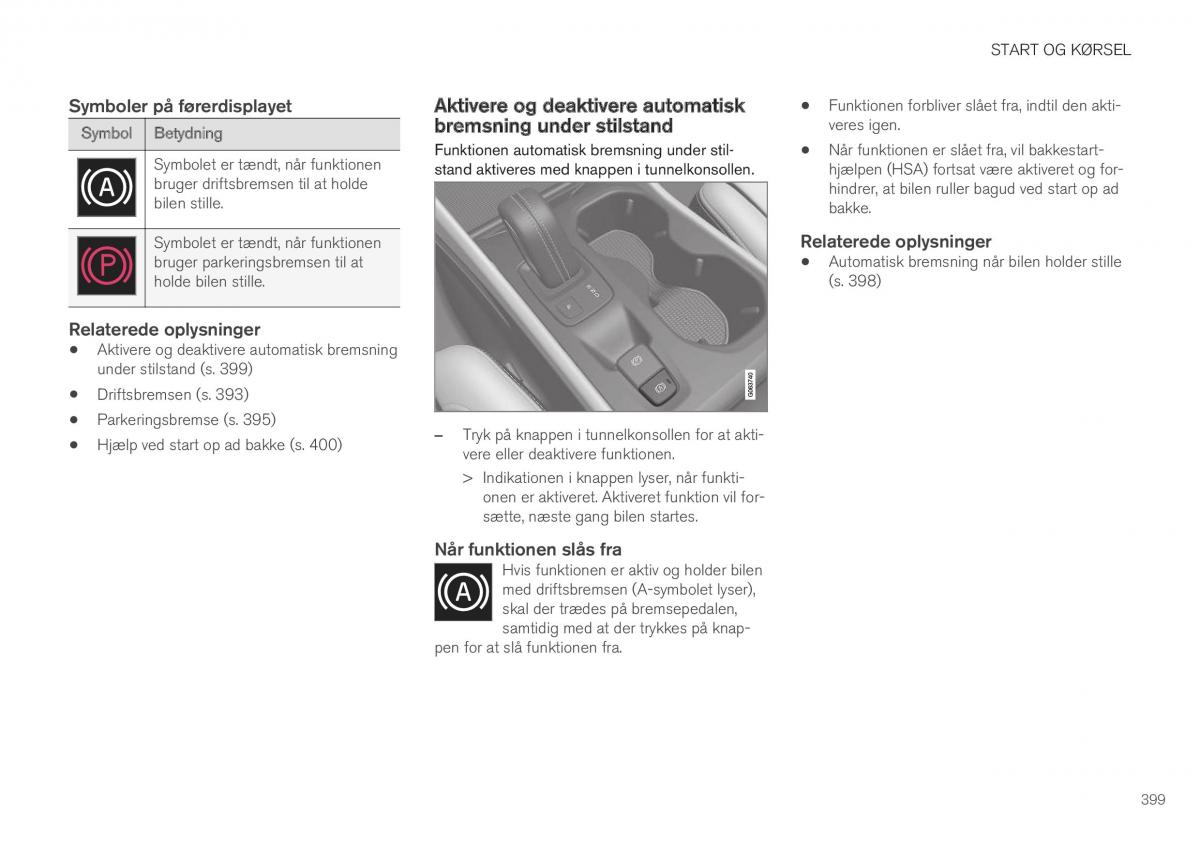 Volvo XC40 Bilens instruktionsbog / page 401